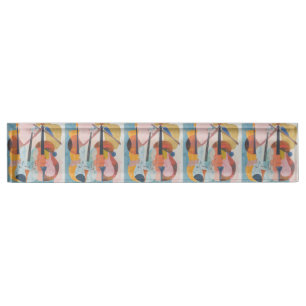 Kleurrijke dubbele bas Abstract Naambordje