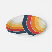 Kleurrijke dubbele bogen in retro-stijl papieren bordje (Gekanteld)