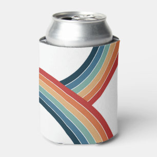 Kleurrijke dubbele retro stijl regenboog decoratie blikjeskoeler