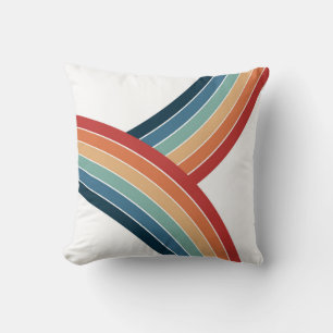 Kleurrijke dubbele retro stijl regenboog decoratie kussen