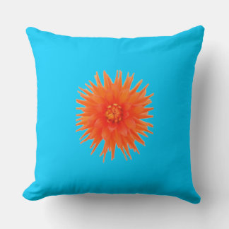 Kleurrijke dubbelzijdige gele blauwe oranje bloem kussen