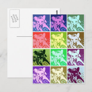 Kleurrijke Duitse Herder Hond Pop Art Verticaal Briefkaart