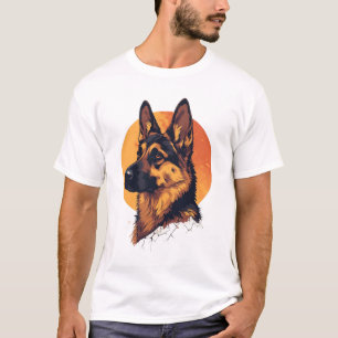 Kleurrijke Duitse Herdershond Liefhebber T-shirt