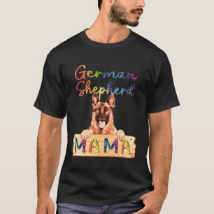Kleurrijke Duitse Herdershond Moeder Hond Moeder T-shirt