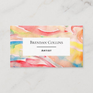 Kleurrijke dynamische Waterverf Abstracte schilder Visitekaartje