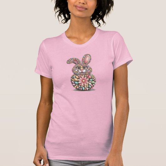 Kleurrijke Easter Egg Bunny T-shirt (Voorkant)