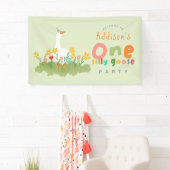 Kleurrijke Een Gekke Gans 1e Verjaardag Welkom Spandoek (Insitu)