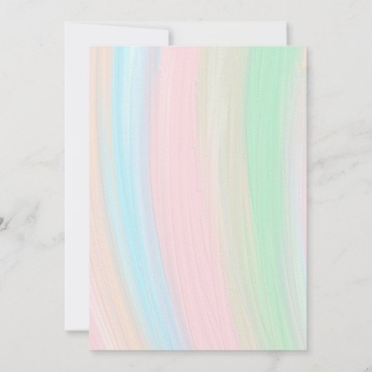 Kleurrijke Eenhoorn en Regenboog Verjaardagsfeest Bedankkaart (Achterkant)