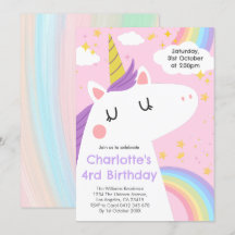 Kleurrijke Eenhoorn en Regenboog Verjaardagsfeest