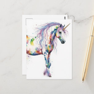 Kleurrijke Eenhoorn Fantasie Briefkaart