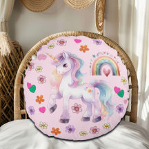 Kleurrijke eenhoorn regenboog en bloemen