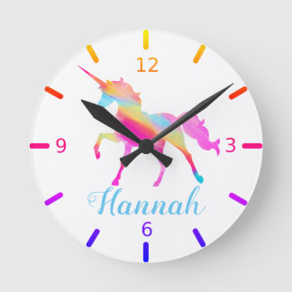 Kleurrijke Eenhoorn Ronde Klok