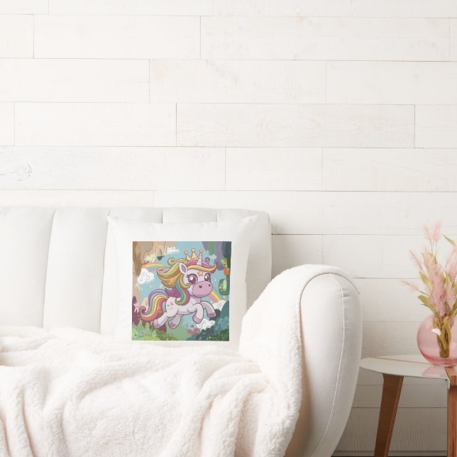 Kleurrijke eenhoorn Sierkussen (Bank)