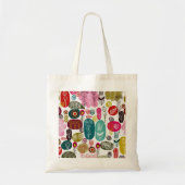 Kleurrijke eenvoudige hand getrokken retro bloemen tote bag (Voorkant)