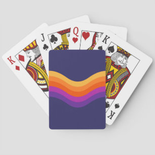 Kleurrijke eenvoudige retro stijl golven ontwerp pokerkaarten