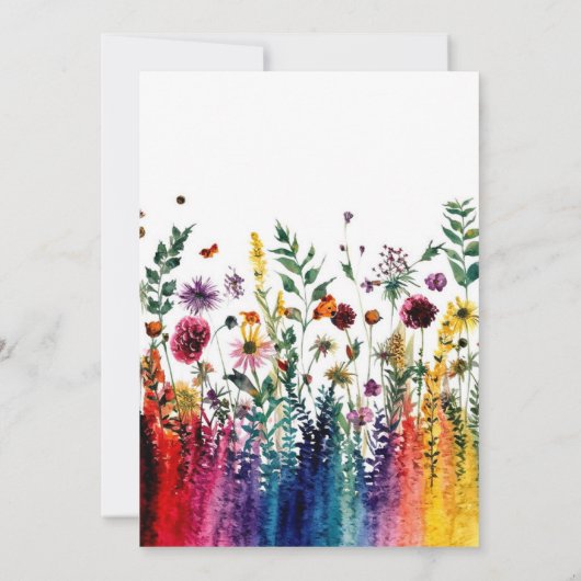 Kleurrijke Eenvoudige Wildbloemen 40e verjaardag Kaart (Achterkant)