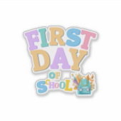 Kleurrijke eerste dag van de School Vinyl Sticker (Voorkant)