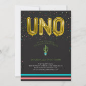 Kleurrijke Eerste Fiesta Verjaardag | UNO Ballonne Kaart (Voorkant)