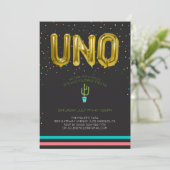 Kleurrijke Eerste Fiesta Verjaardag | UNO Ballonne Kaart (Staand voorkant)