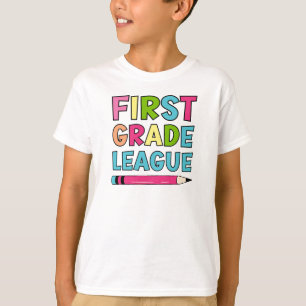 Kleurrijke eerste klas League terug naar school T-shirt
