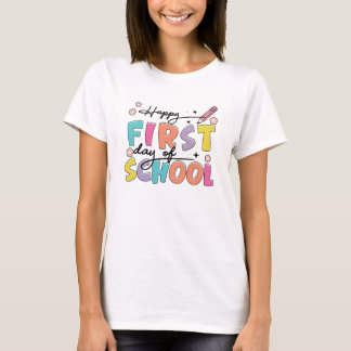 Kleurrijke eerste schooldag terug naar school cade t-shirt