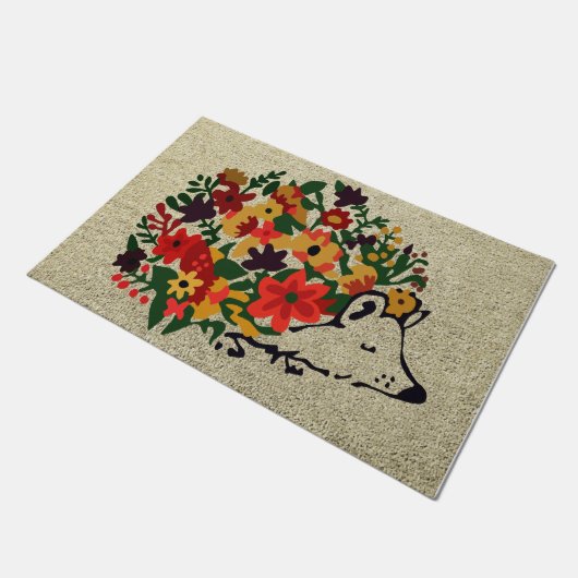 Kleurrijke egel met ventilatorklep deurmat (Schuin)