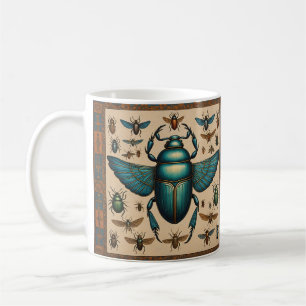 Kleurrijke Egyptische scarabeeën Koffiemok