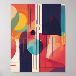 Kleurrijke Elegante Geometrische Stijl Art Print