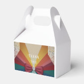 Kleurrijke Elegante Regenboog Huwelijksuitnodiging Bedankdoosjes (Achterkant)