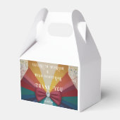 Kleurrijke Elegante Regenboog Huwelijksuitnodiging Bedankdoosjes (Voorkant Zijde)