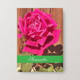 Kleurrijke Elegante Roze Bloemen Roze Bloem Button