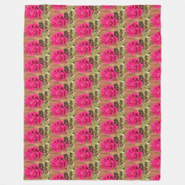 Kleurrijke Elegante Roze Bloemen Roze Bloem Fleece Deken