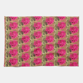 Kleurrijke Elegante Roze Bloemen Roze Bloem Theedoek