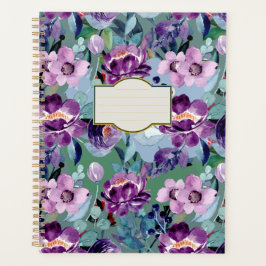 Kleurrijke elegante waterverf bloemenplanner planner