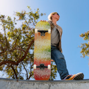 Kleurrijke Elektrische Abstracte Kunst Skateboard