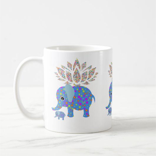 Kleurrijke Elephant Blue Mok (Links)