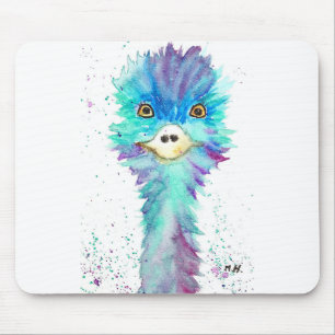 Kleurrijke emu vogel waterverf dierlijk schattig k muismat