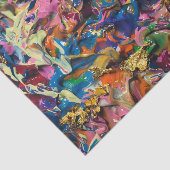 Kleurrijke en Abstracte Acryl Bloemen Canvas Tissuepapier (Detail)