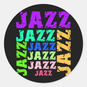 Kleurrijke en coole jazz ronde sticker