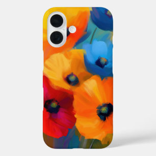 Kleurrijke en dramatische bloesems iPhone 16 hoesje