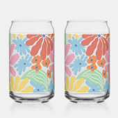 Kleurrijke en heldere Abstracte bloemen Blikvorm Glas (Rechts)