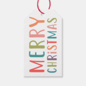 Kleurrijke en heldere vrolijke kerstfamilie cadeaulabel (Voorkant)