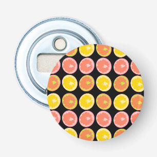 Kleurrijke en helderrode grapefruit plakjes button flesopener