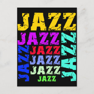 Kleurrijke en koele jazz briefkaart