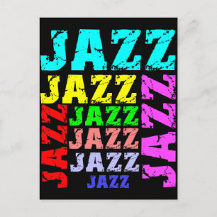 Kleurrijke en koele jazz briefkaart