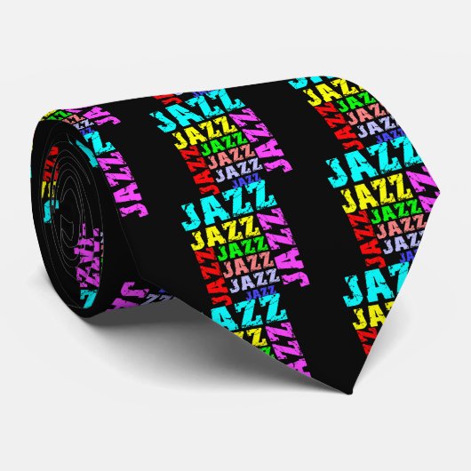 Kleurrijke en koele jazz stropdas (Opgerold)