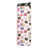 Kleurrijke en lekkere donuts en harten thermosbeker (Gedraaid links)