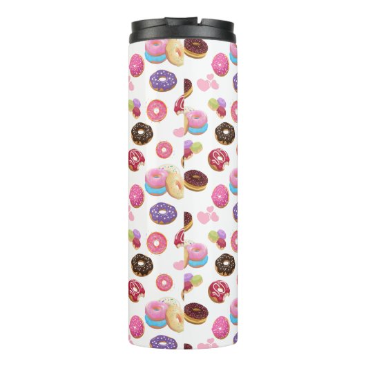 Kleurrijke en lekkere donuts en harten thermosbeker (Achterkant)