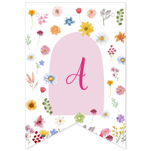 Kleurrijke en levendige Wildflower Bunting Flag Vlaggetjes (Derde vlag)