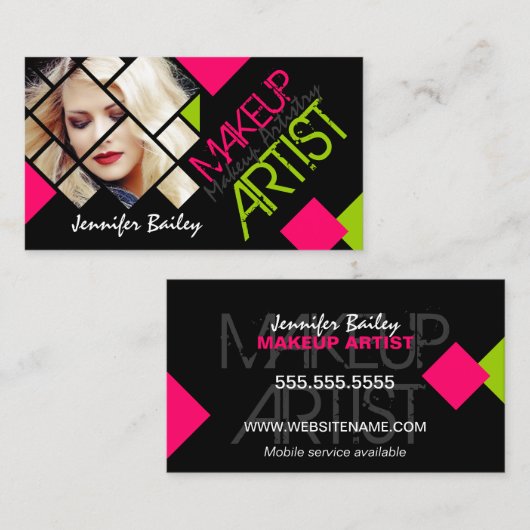 Kleurrijke en moderne artiest visitekaartje (Voorkant / Achterkant)